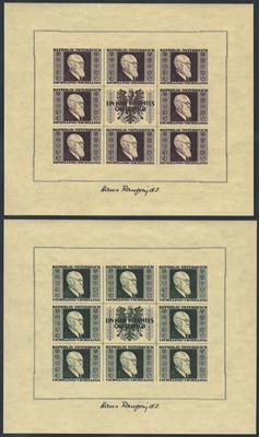 ** - Sammlung Österr. 1945 u.a. mit Gitter - Grazer (Markwerte fett, - Briefmarken