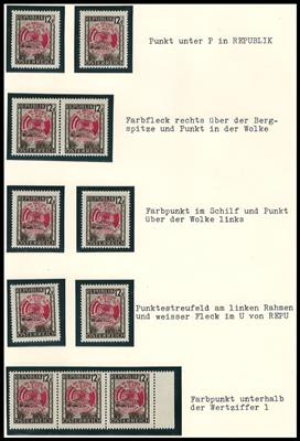 ** - Spezialsammlung PLATTENFEHLER und Druckzufälligkeiten der   ANK Nr. 792, - Briefmarken