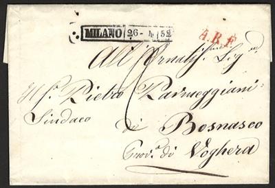 Poststück - Lomb. Ven. 1850/1852 - Partie markenlose Auslandsbriefe, - Briefmarken