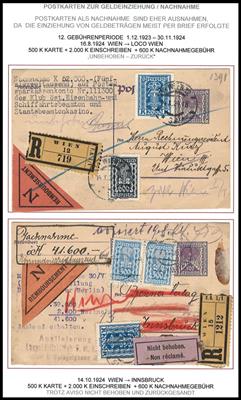 Poststück - Österr. I. Rep. - Interess. Partie Nachnahme - Ganzsachen aus der 11./13. Infla - Periode, - Briefmarken