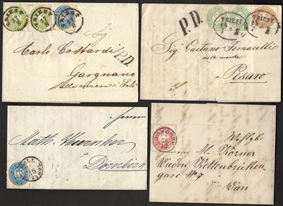 Poststück - Österr. - Kl. Partie Poststücke Ausg. 1863/64 u.a. Loosdorf, - Briefmarken