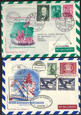 Poststück - Österr. - Partie Ballonpost aus ca. 1948/1960, - Briefmarken