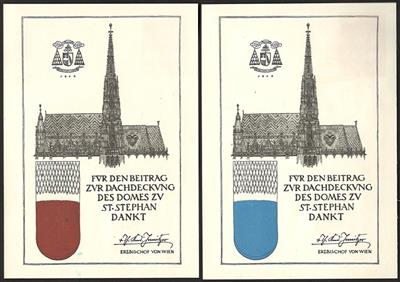 Poststück - Österr. - Partie Ziegelspendenkarten davon 6 Stück als Ganzsache, - Briefmarken