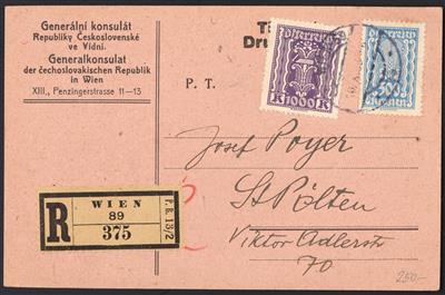 Poststück - Partie Belege Österr. I. Rep., - Briefmarken
