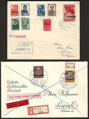 Poststück - Partie Poststücke D. Bes. WK II, - Briefmarken
