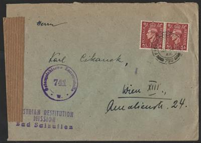 Poststück - Reichh. Partie britische Besatzungspost im Nachkriegsösterr. incl. Dokumente in dieser Vielfalt, - Briefmarken