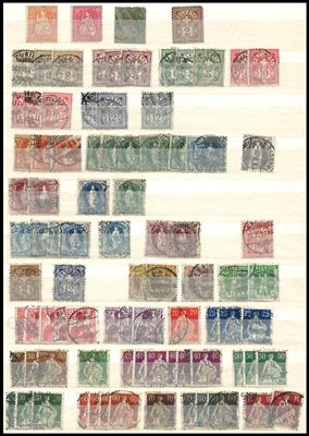 **/*/gestempelt - Bestand Schweiz ab sitz. Helvetia, - Stamps