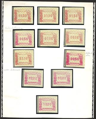 **/gestempelt/Briefstück - Spezial-Sammlung Österr. Automatenm. Ausg. 1983/2021 u. PostFrankierautomatenm., - Stamps