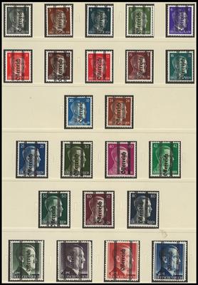 **/gestempelt - Sammlung Österr. 1945/1960 u.a. mit Gitter - Grazer - Grazer - RENNERBLOCK (übl. Unebenh.), - Briefmarken