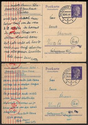 Poststück - 2 Antwortpostkarten nach - Známky