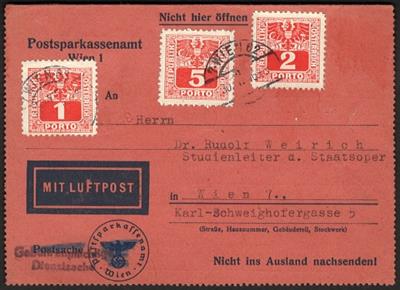 Poststück - Österr. 1946 Rückzahlungsanweisung frank. m. Portom. Nr. 175/76, - Známky