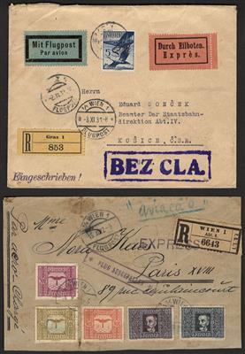 Poststück - Partie meist Österr. Flugbelege Ende Monarchie bis frühe II. Rep., - Stamps