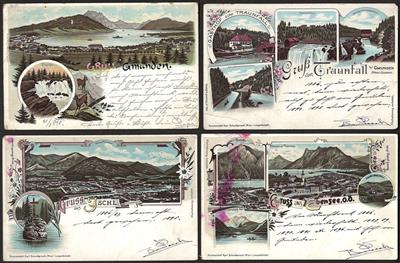Poststück - ca. 75 div. Ansichtskarten SALZKAMMERGUT ca. 1895/1960 - u. a. 5 schöne Lithokarten vor 1900 m. Gruß aus Gmunden, - Motiv- und Ansichtskarten