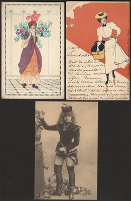 Poststück - Partie Motivkarten "Frauen", - Známky