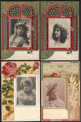 Poststück - Partie Passepartout - Fotokarten "Frauen", - Motiv- und Ansichtskarten