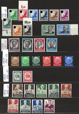 **/*/gestempelt - Sammlung D.Reich Ausg. 1922/1938 etc. - Sätze u. Einzelw., - Briefmarken