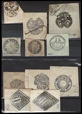 Briefstück - Reichh. Partie ausgeschnittene Signetten Österr. ab ca. 1704, - Francobolli