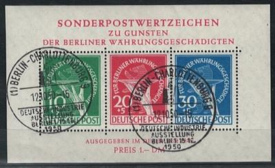 gestempelt - Berlin Block Nr. 1 mit Sonderstempelentwertung vom 12.10. 1950, - Známky