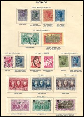 gestempelt/*/** - Sammlung Monaco ab ca. 1885, - Briefmarken