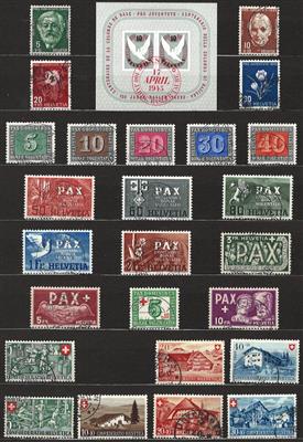 gestempelt - Sammlung Schweiz ca. 1936/1965, - Briefmarken