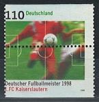** - BRD Nr. 2010 (1. FC Kaiserslautern) stark verzähnt, - Známky a pohlednice