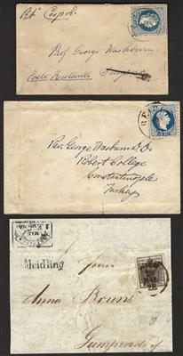 **/*/Briefstück/Poststück - Kl. Partie Österr. ab Ausg. 1863 mit etwas Levante, - Francobolli e Cartoline