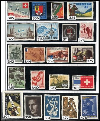 **/*/gestempelt/(*)/Poststück - Reichh. Spezialsammlung der Soldatenmarken der Schweiz, - Známky a pohlednice