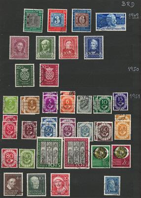 gestempelt/*/** - Partie BRD ab 1949, - Briefmarken und Ansichtskarten