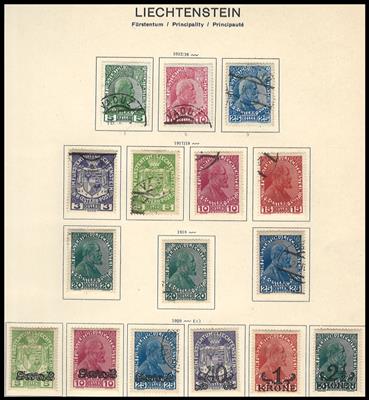 gestempelt/*/** - sammlung Liechtenstein ca. 1912/1987, - Stamps and Postcards