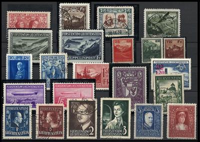 gestempelt/*/** - Sammlung Liechtenstein ca. 1917/1975, - Briefmarken und Ansichtskarten