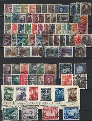 gestempelt/Briefstück - Partie Österr. I. Rep. mit Städte - Flug 1925/30 und 1935 - Hainisch - Miklas - Rotarier, - Briefmarken und Ansichtskarten