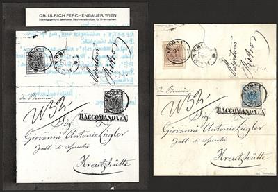 Poststück - Lombardei Nr. 5HIII + rückseitig - Briefmarken und Ansichtskarten