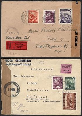 Poststück - Österr. 1946 - Wertbrief - Francobolli e Cartoline
