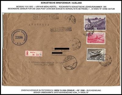 Poststück - Österr. - Kl. Partie Poststücke über die Sowjetische Zensur in Österreich, - Briefmarken und Ansichtskarten