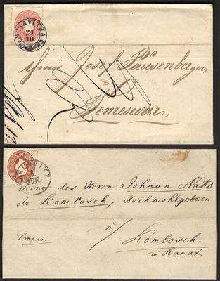 Poststück - Österr. - Partie Abstempelungen Ungarn auf Briefen frankiert mit Nr. 20/22 u.a. Buzias - Alibunar, - Briefmarken und Ansichtskarten