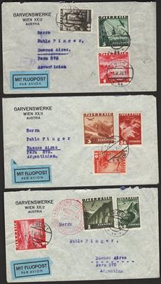 Poststück - Ostmark 1938 - 3 Flugpostbriefe mit Flug 1935 Frankaturen nach Buenso Aires vom 1.4, - Briefmarken und Ansichtskarten
