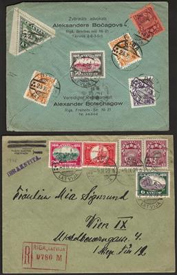 Poststück - Partie Poststücke Lettland ab ca. 1920, - Francobolli e Cartoline