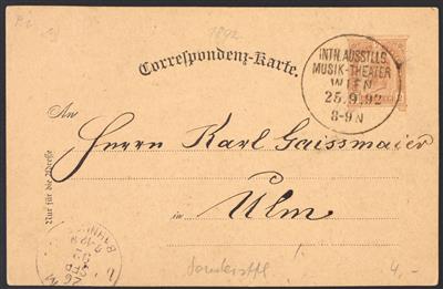 Poststück - Sonderstpl.- Sammlung Österr. Monarchie ab 1892 - meist auf Anlaß bezogene Farbkarten u. gelaufen, - Briefmarken und Ansichtskarten