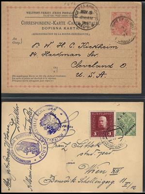 Poststück/*/gestempelt - Sammlung Bosnien u. Österr. Feldp. 1879 - 1918 u.a. P 6, - Francobolli e Cartoline