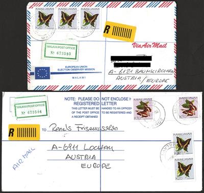 Poststück - Ungewöhnl. reichh. Sammlung Österr. UNO Wahlbeob. in Mali (Zomba, - Briefmarken und Ansichtskarten