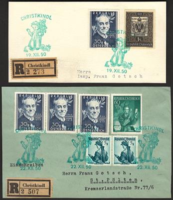 Briefstück - Christkindl 1950, - Známky a pohlednice