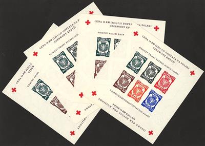 (*) - Deutschland 1945 Lagerpost Dachau - Allach Rotkreuzblock ungezähnt d. Poln. Komitet - 50 Blöcke (postfr.) o. G., - Briefmarken und Ansichtskarten