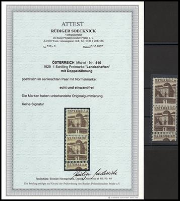 ** - Österr. I. Rep. - Nr. 510(1S Große Landschaft) im senkrechten Paar, - Briefmarken und Ansichtskarten
