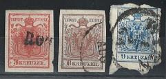 gestempelt - Österr. - Partie d. Nr. 3/5, - Stamps and postcards