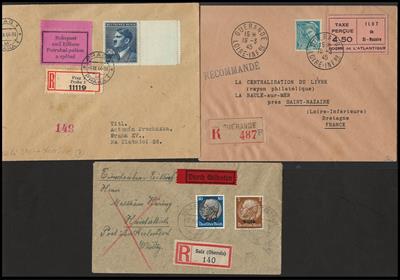 Poststück/Briefstück - Partie Poststücke D. Bes. WK II u.a. mit Protektorat, - Francobolli e cartoline