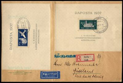 Poststück/Briefstück - Partie Poststücke Danzig, - Briefmarken und Ansichtskarten