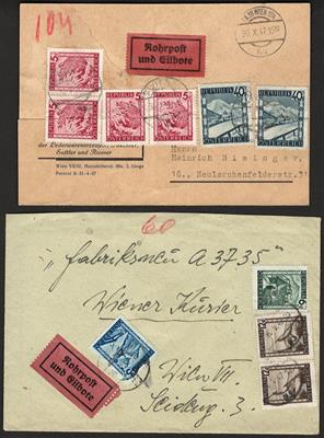 Poststück - Österr. 4 Rohrpostbelege mit Bunter Landschaft, - Známky a pohlednice