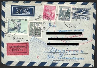 Poststück - Österr. amtliche Flugpostumschläge ab 1950, - Stamps and postcards