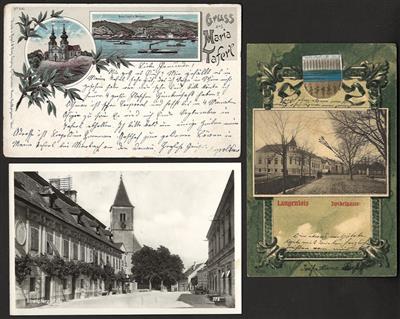 Poststück - Partie AK NÖ u.a. Langenlois - Strengberg - Michelbach - Pöchlarn - Asparn - Mistelbach, - Stamps and postcards