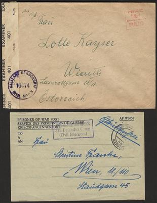 Poststück - Partie Kriegsgefangenenpost II. WK u. danach aus England u. Canada, - Stamps and postcards